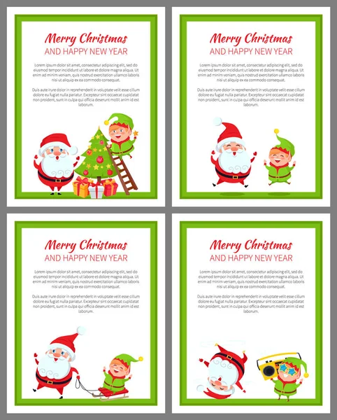 Veselé Vánoce Santa, pomocná vektorové ilustrace — Stockový vektor