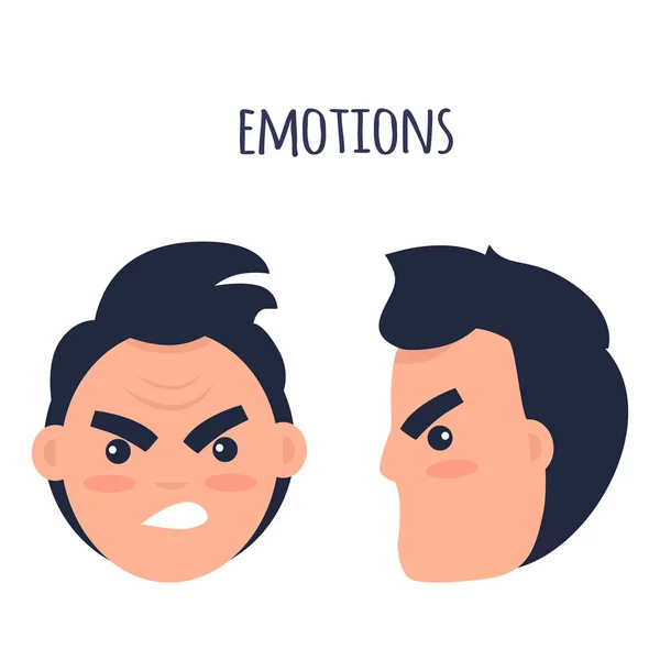 Mężczyzna negatywne emocje płaskie wektor koncepcja — Wektor stockowy