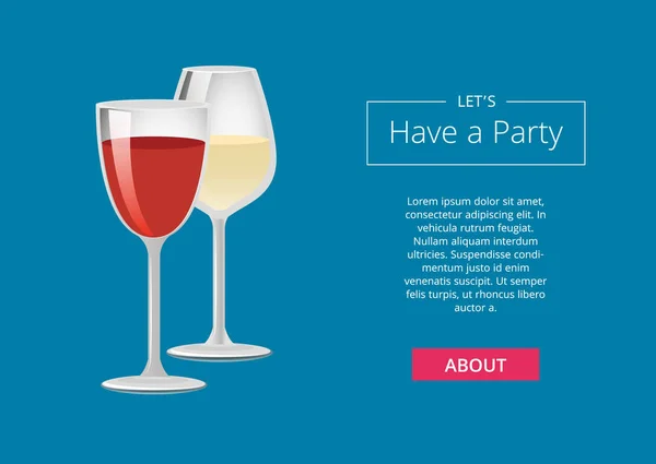 Lasst uns eine Party Drinks Wahl Werbeplakat — Stockvektor