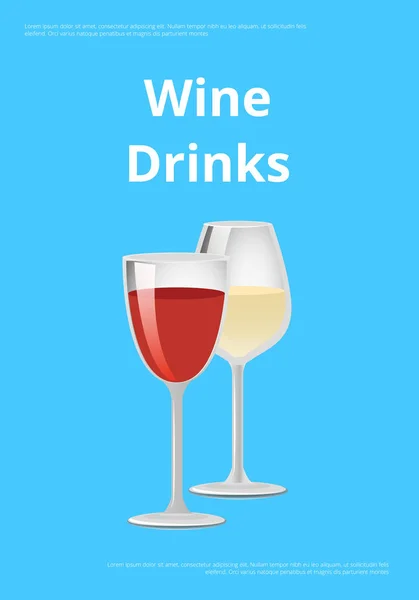Vin dryck rött och vitt val reklam affisch — Stock vektor
