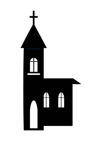 Church Building Silhouette Vector Illustration — Stock Vector
