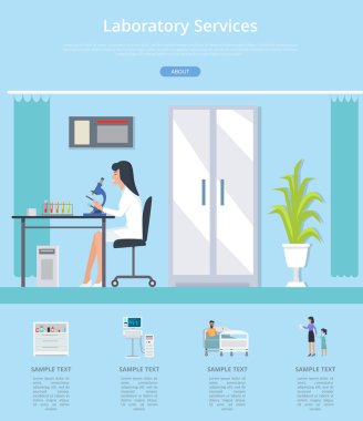 Laboratuvar hizmetleri gözden geçirme vektör çizim