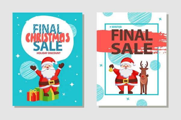 Τελική πώληση διακοπών έκπτωση αφίσα Χριστούγεννα — Διανυσματικό Αρχείο