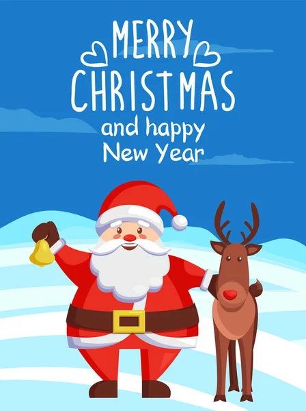 圣诞老人和驯鹿图标矢量插图 — 图库矢量图片