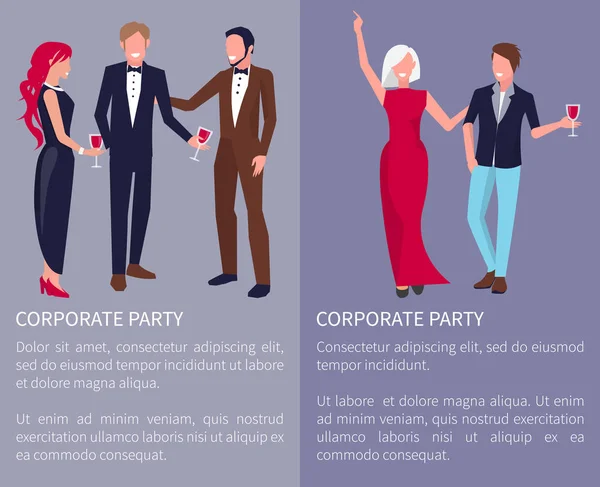 Corporate Party Plakat Vektor Illustration Text — Stockvektor