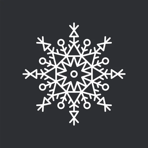 Snowflake Crystal on Black Vector Illustration — Stock Vector