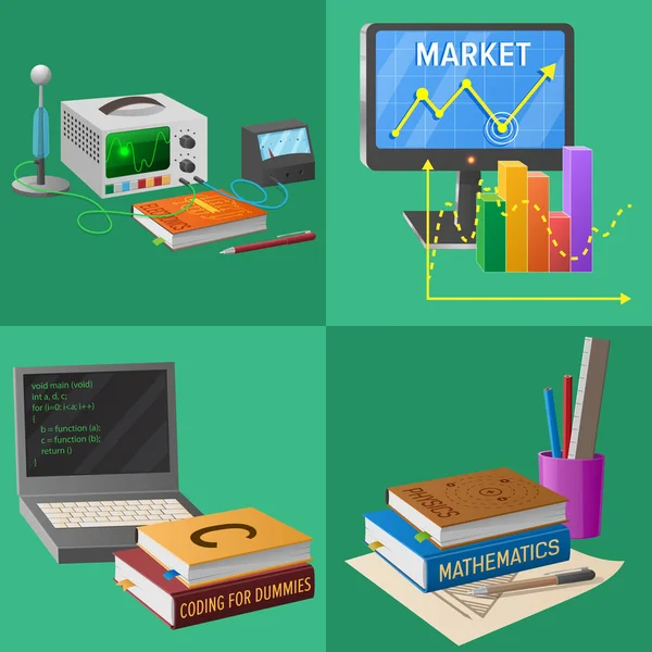 Apparaten voor educatieve activiteiten illustraties — Stockvector