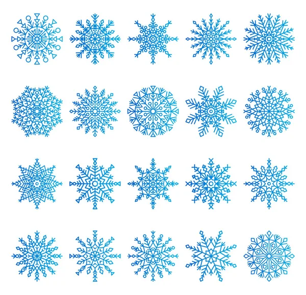 Snowflakes Icons Collection Vector Illustration — Stock Vector