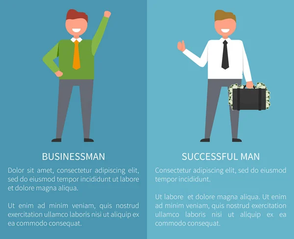 Homme d'affaires et homme à succès Illustration vectorielle — Image vectorielle