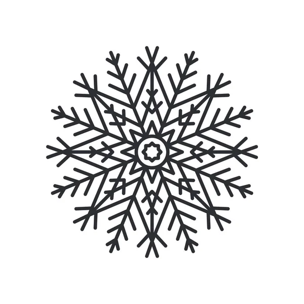 Silueta de copo de nieve Ilustración vectorial incolora — Vector de stock