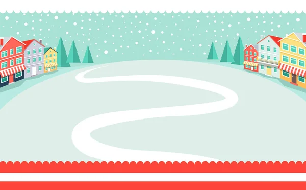 Snowy Winter Park Poster vectorillustratie — Stockvector