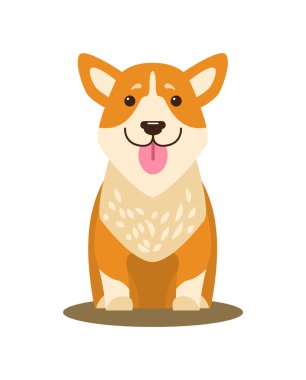 Köpek simge vektör çizim sıkışmış dil ile