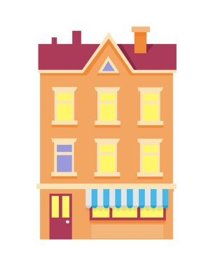 Bacalar ile izole Xmas renkli bina