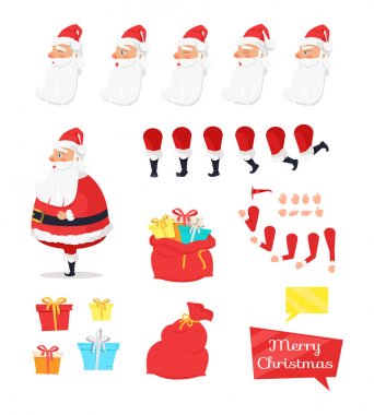 Baba'dan neşeli Noel için farklı simgeler kümesi