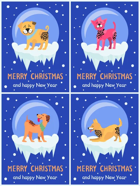 Mutlu Noeller ve mutlu yeni yıl köpek sembolü — Stok Vektör