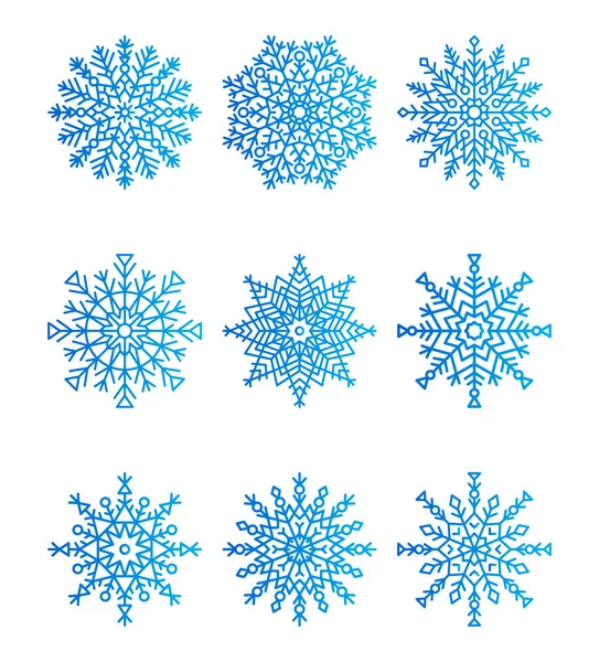 Snowflakes Icons Collection Vector Illustration — Stock Vector