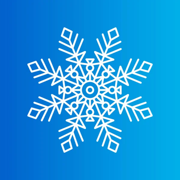 Schneeflocke aus ornamentalen Mustern auf blau — Stockvektor