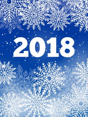 Kar taneleri ve kar 2018, vektör çizim