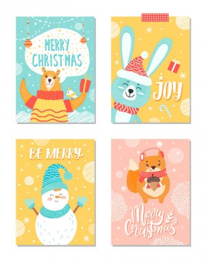 Merry Christmas ve sevinç vektör çizim üzerinde