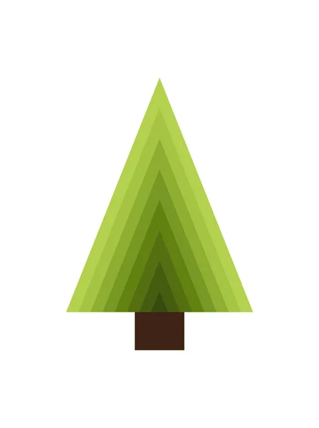 Árvore de ano novo abstrato feita de triângulos e tronco — Vetor de Stock