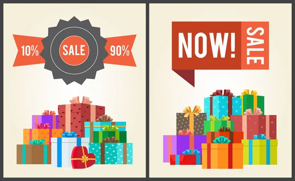 Vente de 10 à 90 Acheter Promo Label Coffrets cadeaux — Image vectorielle