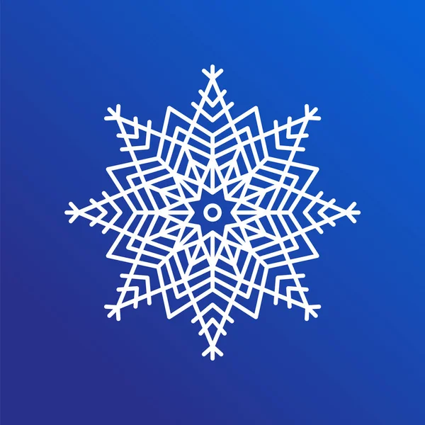 Icône unique de flocon de neige sur l'illustration vectorielle bleue — Image vectorielle