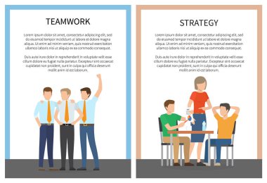İki strateji çalışması posterler illüstrasyon vektör