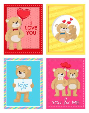 Sen ve ben oyuncak ayılar vektör seviyorum