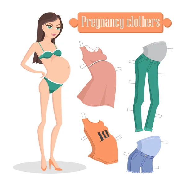 Banner de roupas de gravidez, ilustração vetorial — Vetor de Stock