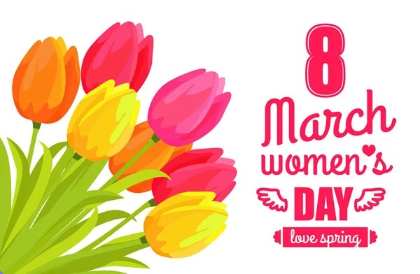 8 Marzo Ladys Day Love Spring Vector Illustration — Archivo Imágenes Vectoriales