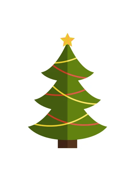 Traditional Christmas Tree on Vector Illustration — Stock Vector