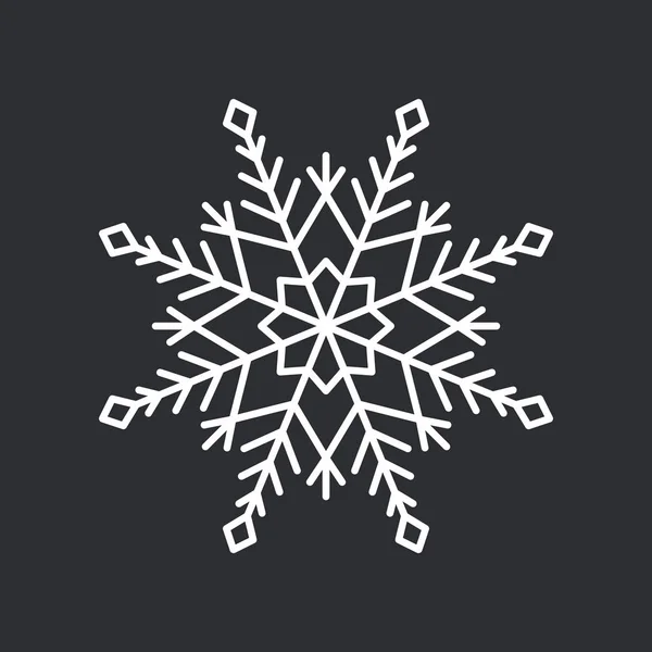 Kar tanesi kristal siyah vektör çizim üzerinde — Stok Vektör