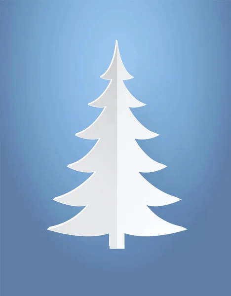 Árbol de Navidad de papel Vector Ilustración — Vector de stock
