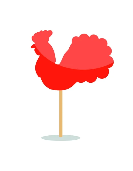 Red Peacock Lollipop Icon Vector Illustration — Stock Vector