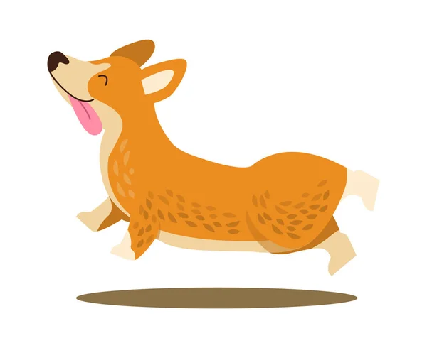 Happy Playing Corgi Icon Vector Illustration — Stock Vector