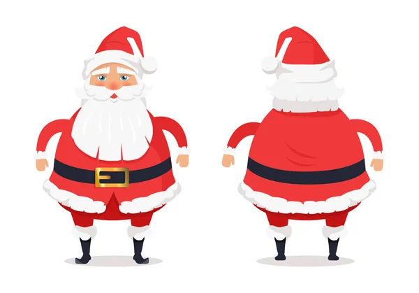 Lados diferentes do Papai Noel em fundo branco — Vetor de Stock