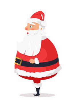 Noel Baba beyaz yan görünüm üzerinde duran izole.