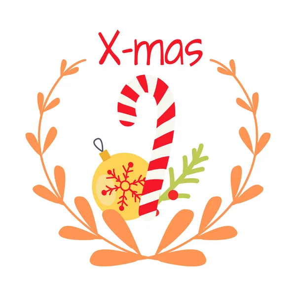Hermosa insignia de Navidad sobre fondo blanco — Archivo Imágenes Vectoriales