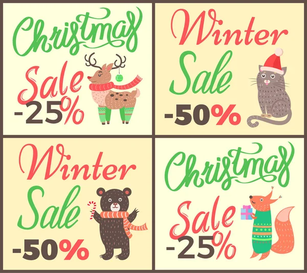 Vánoční prodej -25 kolekce vektorové ilustrace — Stockový vektor