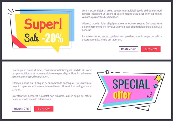 Promotion Super Offre Spéciale sur la Page Internet — Image vectorielle