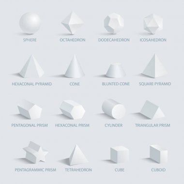 Küre ve vektör çizim üzerinde geometrik şekiller