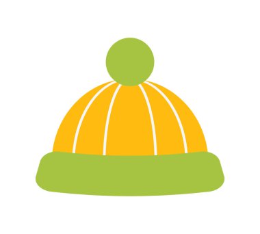 Sarı ve yeşil renk vektör çizim şapka