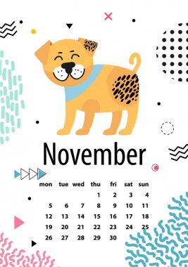 Takvim vektör çizim sayfasının Kasım