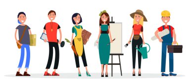 Ekipman düz tasarımı ile farklı meslekler