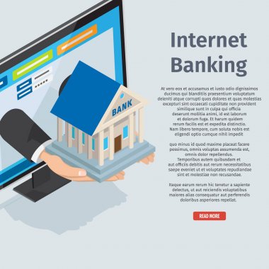 Internet Bankacılığı bilgi sayfa illüstrasyon