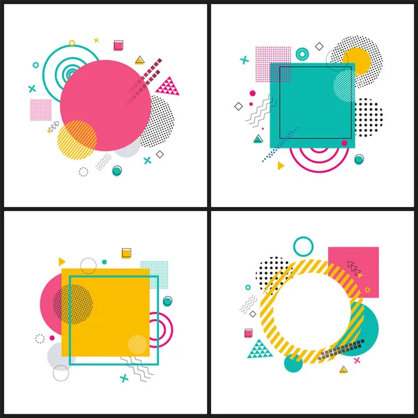 Abstract Placard Collection on Vector Illustration — Stock Vector