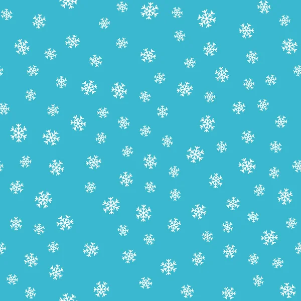Jednolity wzór płatki śniegu na niebieskim tle. — Wektor stockowy