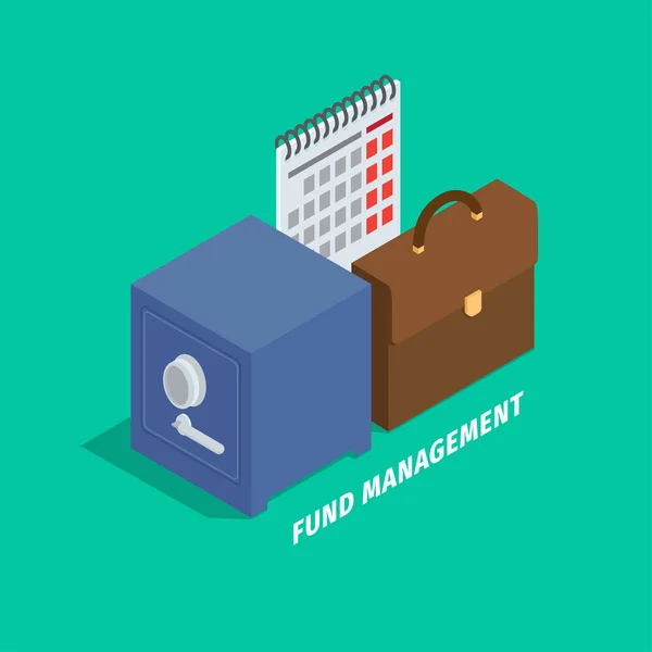 Fund Management in Cartoon Style Flat Art Design — Stock Vector