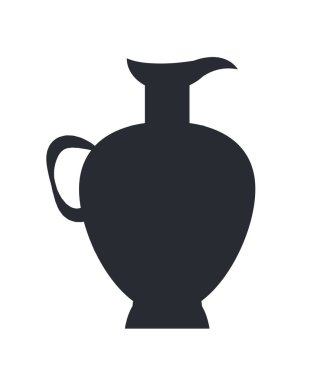 Beyaz kil sürahi izole vektör closeup