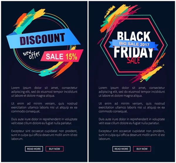 Vente Remise 15 Black Friday Illustration vectorielle — Image vectorielle